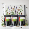 Drei schwarz-matte Pouches der „Maid Drops“ umgeben von Baldrian, Lavendel, verschiedenen Kräutern und einer Soldatenfliege, die für das enthaltene Insektenprotein steht. Es sind die 3 tollen MedDropz von FitPetz in Neuss